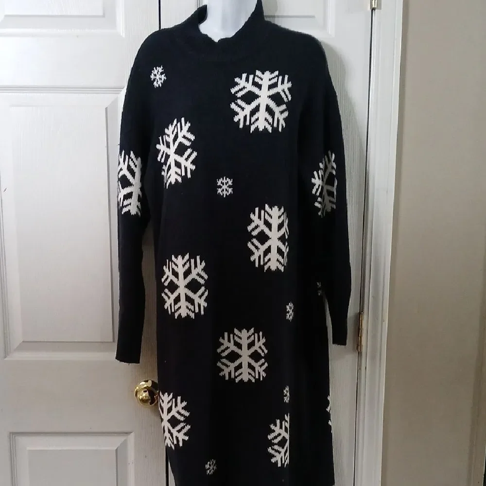 lane bryant sweater dress Plus Size Long-Sleeve Crew-Neck Dress, in Black Windowpane, 26/28, Women's, 42 Short length FEATURES Sweetheart-Neck Sweater Dress | LaneBryant